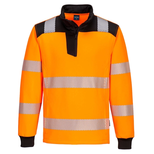PW3 Hi-Vis Sweatshirt Zippé - 4XL - Orange/Noir - PORTWEST
