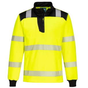 PW3 Hi-Vis Sweatshirt Zippé - L - Jaune/Noir - PORTWEST