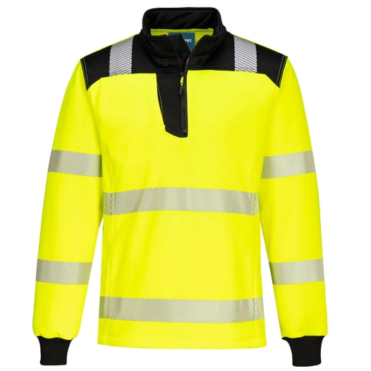PW3 Hi-Vis Sweatshirt Zippé - M - Jaune/Noir - PORTWEST