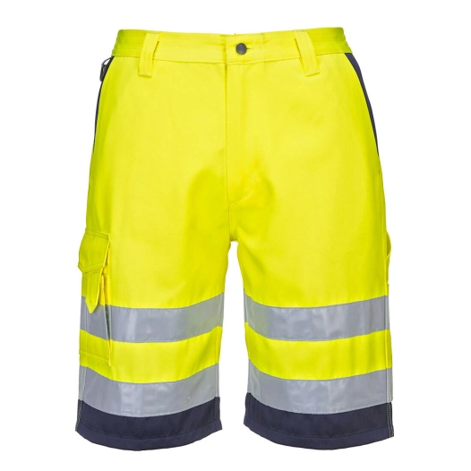 Short en poly-coton léger haute visibilité - M - Jaune/Marine - PORTWEST