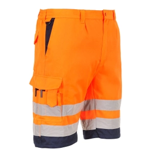 Short en poly-coton léger haute visibilité - M - Orange/Marine - PORTWEST