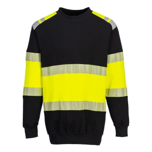 Sweat-shirt PW3 résistant à la flamme de classe 1 - S - Jaune/Noir - PORTWEST