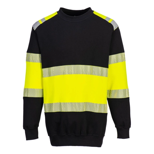 Sweat-shirt PW3 résistant à la flamme de classe 1 - XL - Jaune/Noir - PORTWEST