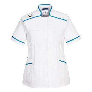 Tunique de maternité médicale - XXXL - Blanc/Bleu aqua - PORTWEST