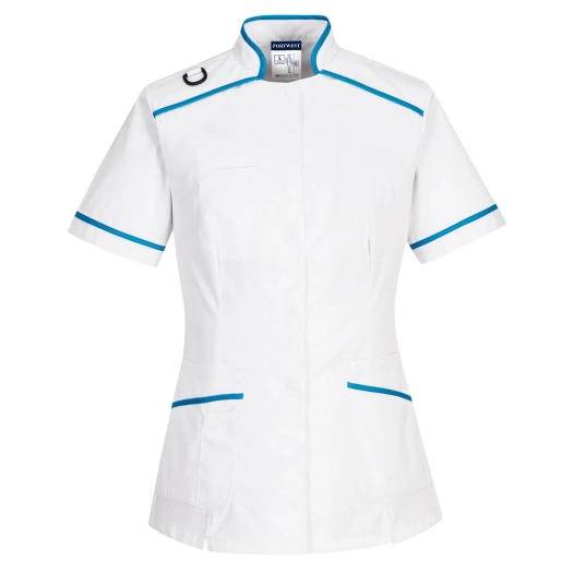 Tunique médicale - S - Blanc/Bleu aqua - PORTWEST