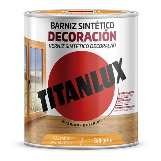 Vernis Synthetique Decor Marron Brillant 0,250l M10100114 Titanlux - TITANLUX