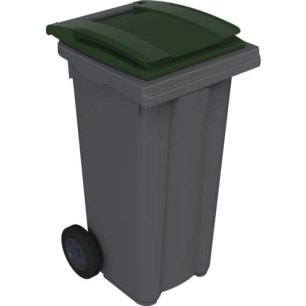 Conteneur poubelle roulante 240 litres gris et vert - SULO