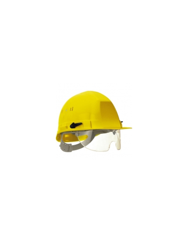 Casque chantier visioceanic en397 jaune rb lunette incorporee