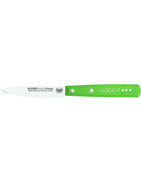 Couteau d'office lame inox 9 cm manche vert anis - NOGENT