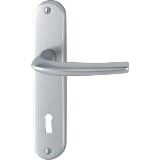 Garniture hoppe alu sur plaques courtes san diego entraxe 165 coloris f1 argent