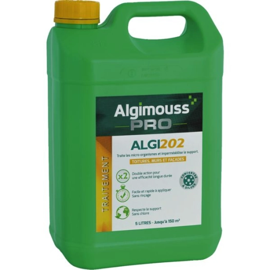Traitement mur et façade imperméabilisant Algi 202 5 litres - ALGIMOUSS
