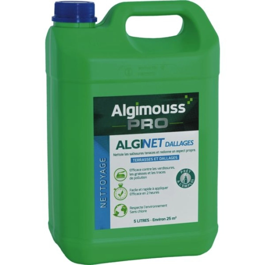 Nettoyant Alginet dallages pour sols extérieurs - bidon de 5 litres - ALGIMOUSS