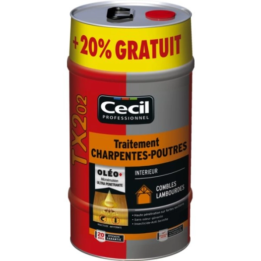 Traitement Charpente Tx202 5 L + 20% Gratuits