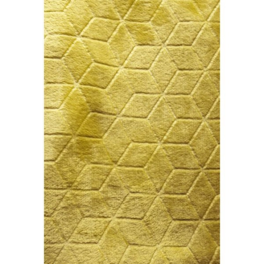 Plaid Polaire 130 x 170 cm motif géométrique jaune