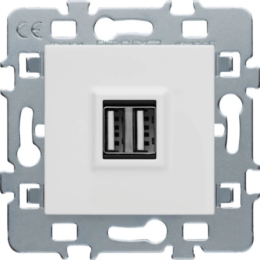 Casual Mécanisme Usb Double 2.1a Cache Blanc Support Métal