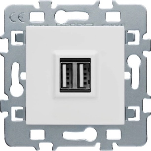 Casual Mécanisme Usb Double 2.1a Cache Blanc Support Métal