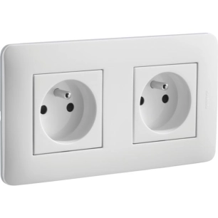 Casual Complet Double Prise 2p T 16a Precablee Blanc Brillant