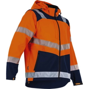 Veste softshell 2 en 1 Cible orange fluo/marine T3 - LMA