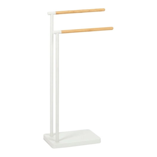 Porte-Serviettes Sur Pied En Métal Blanc 30x20x78cm Ba72128 Andrea House - Andrea House