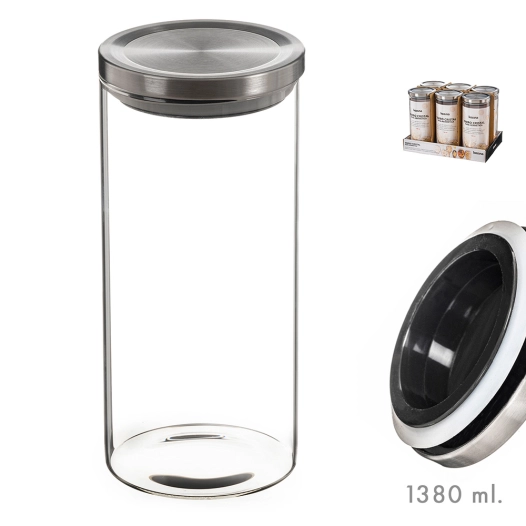 Pot En Verre Avec Couvercle En Métal De 1380ml Kozina - Kozina