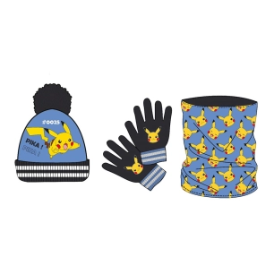 Ensemble Bonnet Pompon-Gants-Col Pokemon - New Import