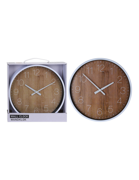 Horloge Murale Effet Bois Ø25cm Design effet bois, mouvement silencieux - SEGNALE