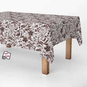Rouleau De Nappe Antitache Fleurs Modernes 140cm X 25m Exma. - Exma