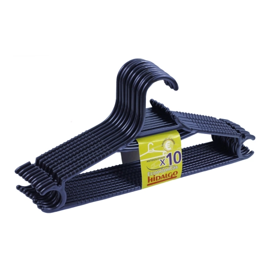 Lot De 10 Cintres Économiques Hidalgo Noir - Hidalgo