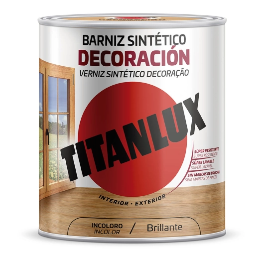 Vernis Synthetique Incolore Brillant Decoration 4l Titanlux M10100004 - Titanlux