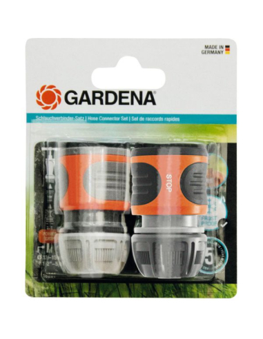 Raccords rapide + aquastop 13-15 mm pour l'arrosage - GARDENA