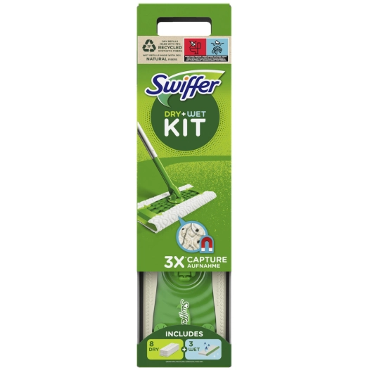 Balai Attrape Poussière kit 8+3 Recharges Lingettes - SWIFFER
