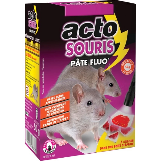 pate appat fluorescente souris