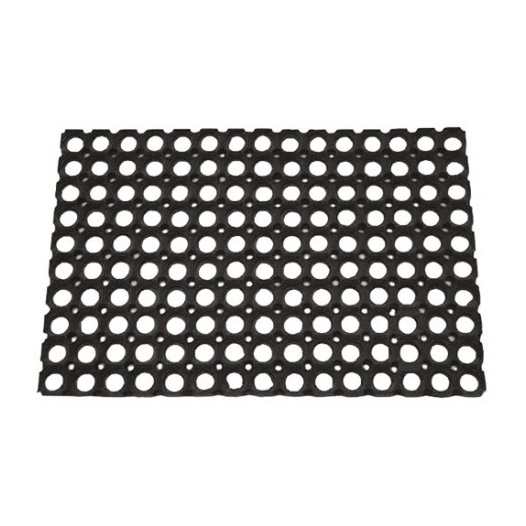 Tapis Caillebotis caoutchouc noir 40x60cm - LUANCE