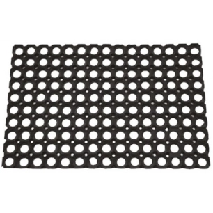 Tapis Caillebotis caoutchouc noir 40x60cm - LUANCE
