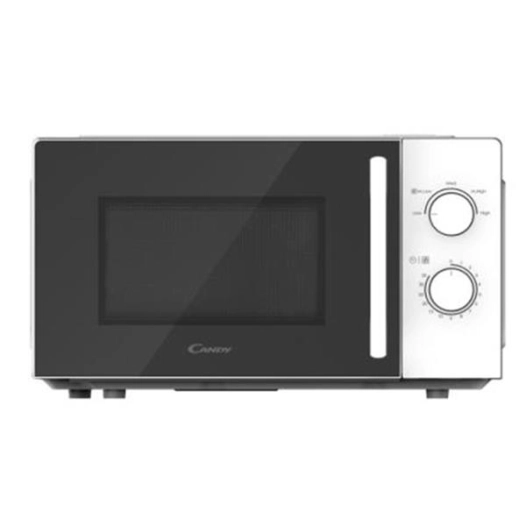 20 L 700 W - Mécanique - 2 boutons - Décongel Auto - Cavité peinte - Blanc + Porte noire - CANDY