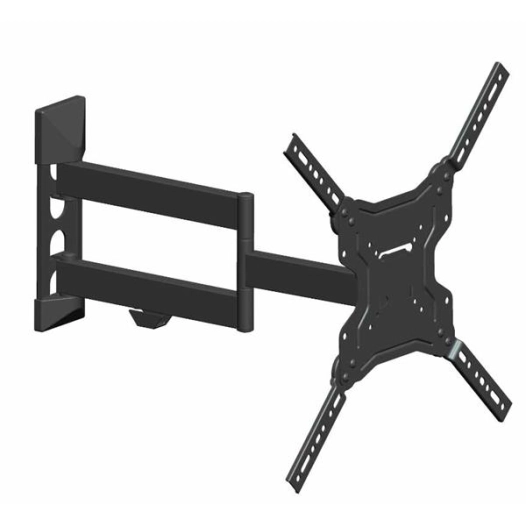 SUPPORT MURAL 2 BRAS INCLINABLE, ORIENTABLE AVEC DOUBLE DEPORT - VESA 400 - MEDIAFIX