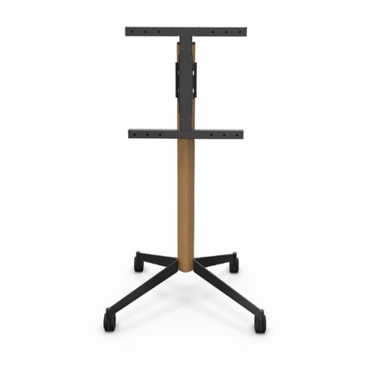 Pied TV Mobile ou Fixe pour écrans de 40’’ à 80’’ - KANA 1400XL - Pieds noirs / Colonne Bois - ERARD
