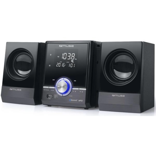 Micro Chaine Bluetooth - Tuner AM/FM - Affichage numérique - Lecteur CD/CD-R/RW/MP3 - Noir - MUSE