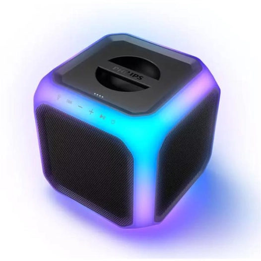 Enceinte de fête Bluetooth portable - 80 W - 2 prises micros - Karaoké - Effet lumineux 360° - USB/Mini-jack - PHILIPS