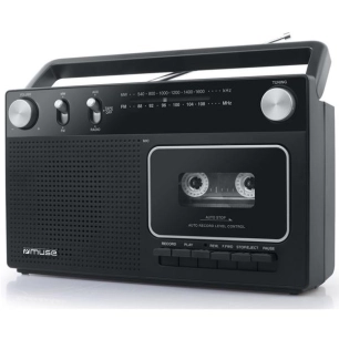 Radio-cassette FM/MW - Enregistreur portable - Noir - MUSE