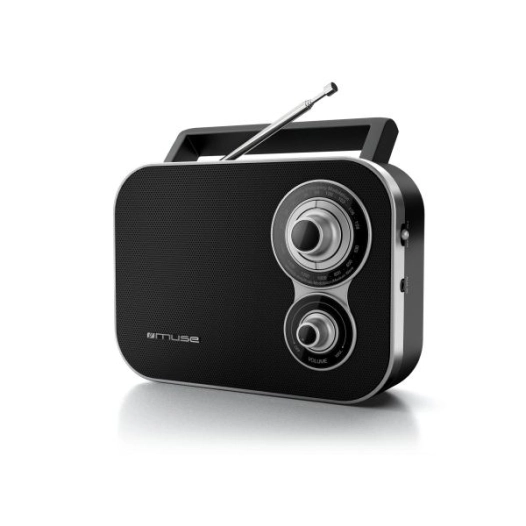 FM/MW - Analogique - Piles/Secteur - Prise auxilaire - Poignée - Noir - MUSE