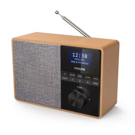 Radio FM/DAB+ - Tuner numérique - 20 mémoires - Bluetooth - Minuterie - 5 W - Secteur - Bois/tissu - PHILIPS