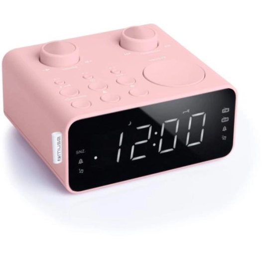 Double alarme - LED blanc - Tuner numérique FM/MW - 6 mémoires - Aux in - Rose - MUSE