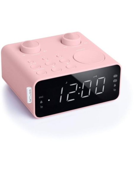 Double alarme - LED blanc - Tuner numérique FM/MW - 6 mémoires - Aux in - Rose - MUSE