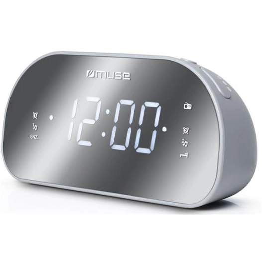 Radio-réveil double alarme - PLL FM - Gris - MUSE