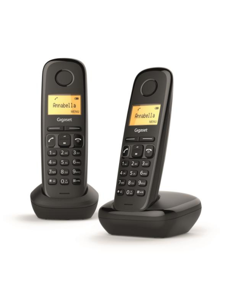 Sans fil - DECT - GAP - Ecran rétroéclairé - 50 mémoires - Son HSP - ECO DECT - Noir+1combiné - GIGASET