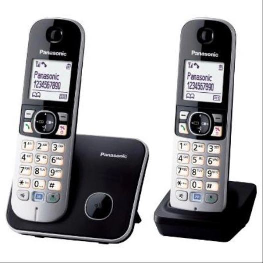 Sans fil - DECT - GAP - Mains libres - 100 mémoires - Mode ECO - Noir+silver + 1 combiné - PANASONIC
