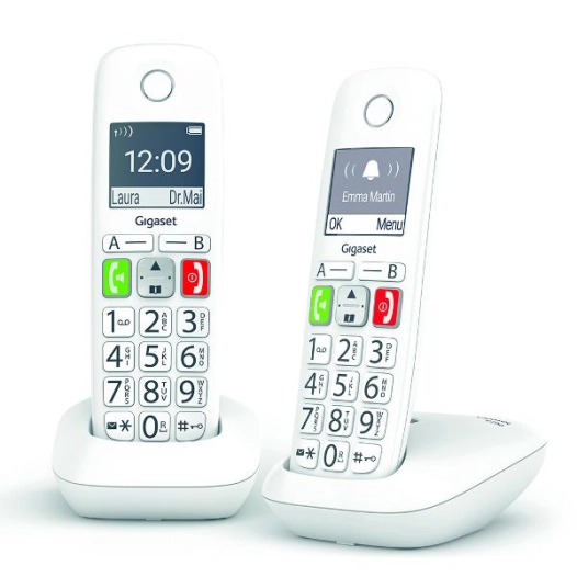 Téléphone sans fil DECT x2 avec répondeur - Mains-libres - Grand écran - Larges touches - GIGASET