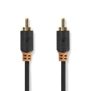 Câble audio numérique RCA Mâle RCA Mâle Plaqué or 2.00 m Rond PVC Anthracite Boite avec Fenêtre - NEDIS