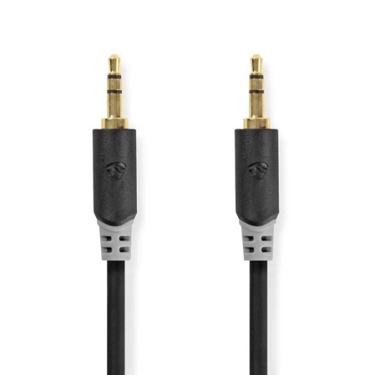 Câble audio stéréo 3.5 mm Mâle 3.5 mm Mâle Plaqué or 3.00 m Rond Anthracite Boite avec Fenêtre - NEDIS